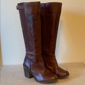 Lucky Brand Chunky Heel Boots with Stretch Panel
